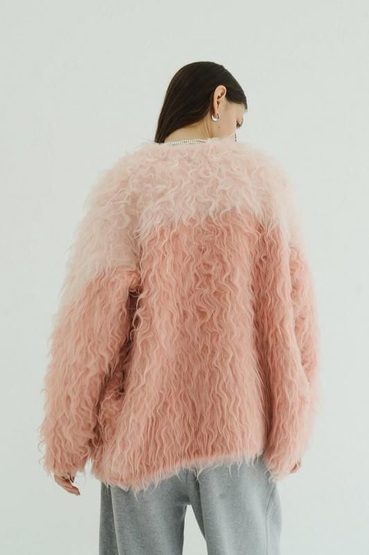 clane SHAGGY SHORT KNIT CARDIGAN ピンク 1 CLANE - シャギ― ショートカーディガン - SHAGGY SHORT KNIT