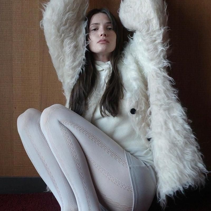 <img class='new_mark_img1' src='https://img.shop-pro.jp/img/new/icons50.gif' style='border:none;display:inline;margin:0px;padding:0px;width:auto;' /> [CLANE]  BI COLOR SHAGGY KNIT CARDIGAN(IVORY)