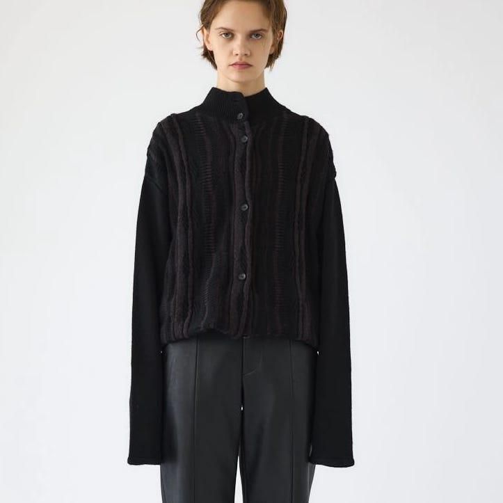 RIM.ARK] リムアーク Different surfaces knit CD(BLACK)