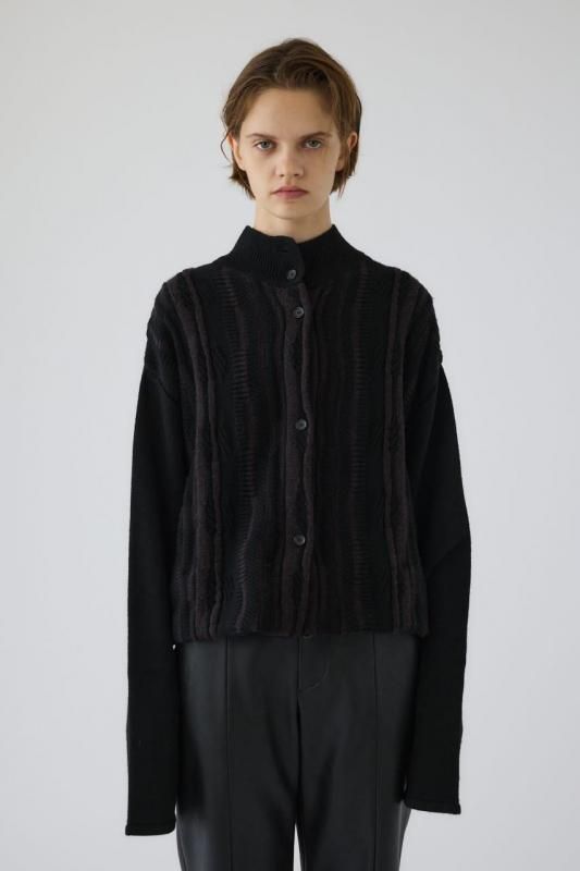 RIM.ARK(リムアーク) Volume knit CD RIM.ARK] リムアーク Different surfaces knit CD(BLACK)