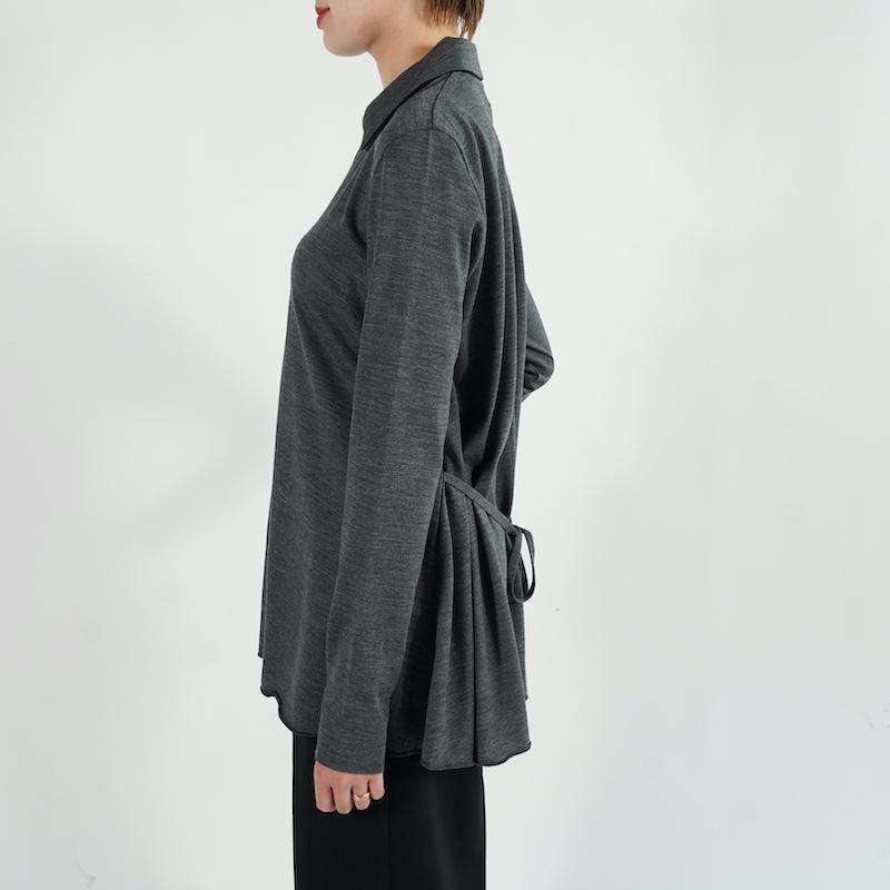 PHEENY] フィーニー Wool jersey drape shirt(GRAY)