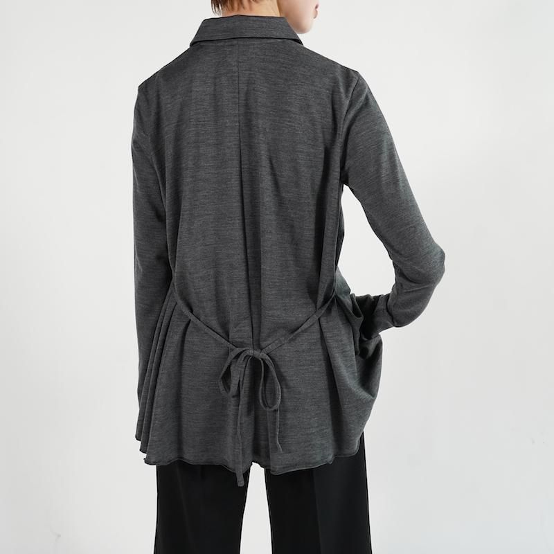 PHEENY] フィーニー Wool jersey drape shirt(GRAY)