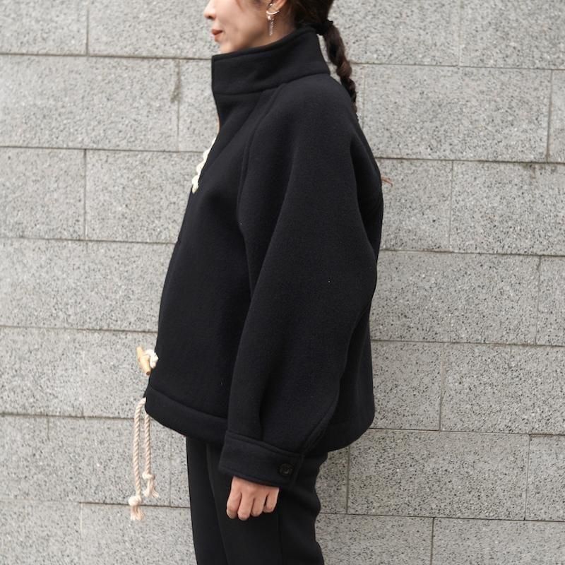 HYKE] ハイク DOUBLE FACE DUFFEL JACKET(BLACK)