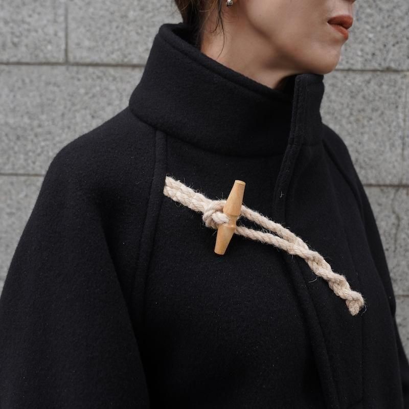 HYKE] ハイク DOUBLE FACE DUFFEL JACKET(BLACK)