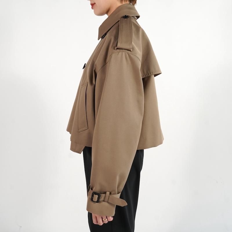 HYKE] ハイク CROPPED TRENCH COAT / BIG FIT(BEIGE)