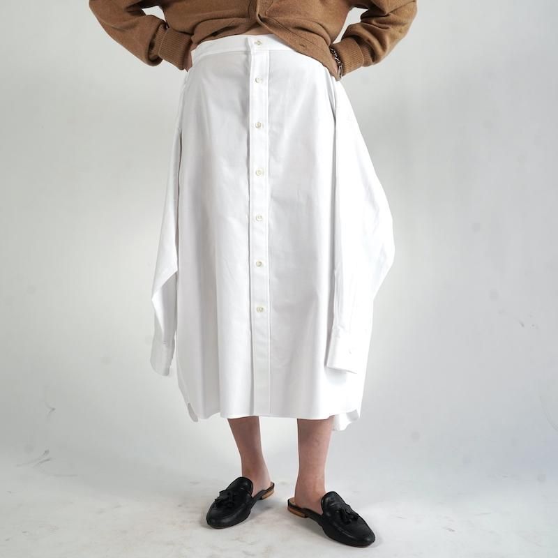HYKE] ハイク OXFORD SHIRT INSPIRED SKIRT(WHITE)