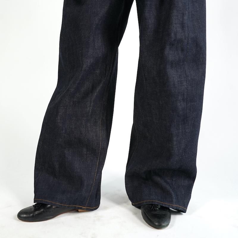 今季完売HYKE BARREL LEG JEANS バレルレッグデニム DENIM BARREL LEG JEANS デニムバレルレッグジーンズ-HYKE