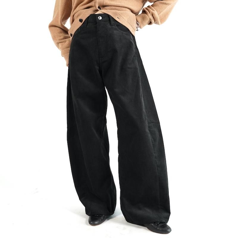 <img class='new_mark_img1' src='https://img.shop-pro.jp/img/new/icons6.gif' style='border:none;display:inline;margin:0px;padding:0px;width:auto;' /> [HYKE] ϥ CORDUROY BARREL-LEG JEANS(BLACK)