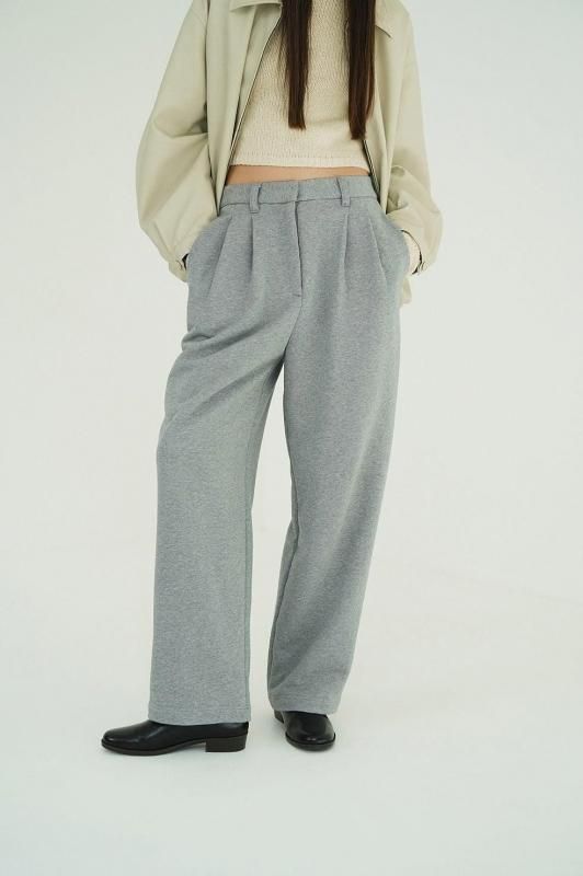 clane two tuck sweat pants グレー クラネ CLANE TWO TUCK SWEAT PANTS （GRAY） -ファッション通販