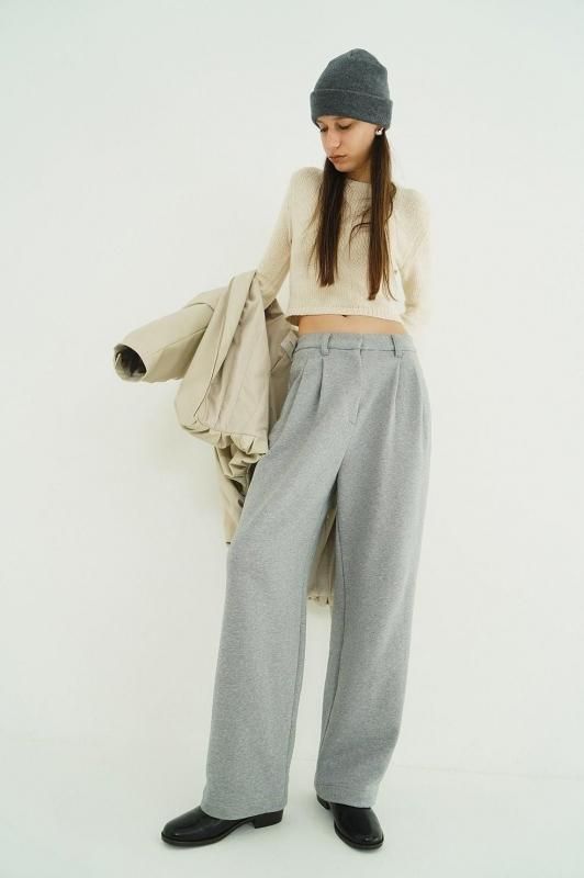 CLANE] クラネ TWO TUCK SWEAT PANTS(GRAY)
