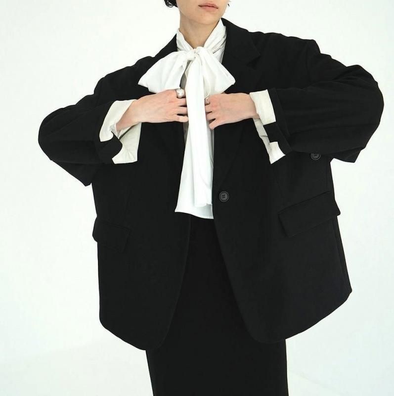 <img class='new_mark_img1' src='https://img.shop-pro.jp/img/new/icons50.gif' style='border:none;display:inline;margin:0px;padding:0px;width:auto;' /> [CLANE]  2WAY TAILORED OVER JACKET(BLACK)