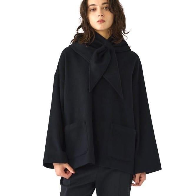 <img class='new_mark_img1' src='https://img.shop-pro.jp/img/new/icons6.gif' style='border:none;display:inline;margin:0px;padding:0px;width:auto;' />[RIM.ARK] ॢ Lambs wool blend scarf tops(BLACK) 