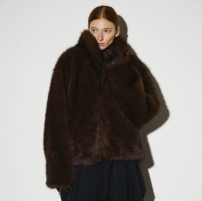 <img class='new_mark_img1' src='https://img.shop-pro.jp/img/new/icons6.gif' style='border:none;display:inline;margin:0px;padding:0px;width:auto;' />[RIM.ARK] ॢ High collar faux fur jacket(BROWN) 