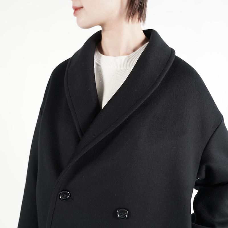 Graphpaper] グラフペーパー Light Melton Shawl Collar Coat(BLACK