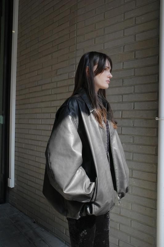 [美品]CLANEクラネ　EGG エッグFAKE LEATHER JACKET 美品]CLANEクラネ EGG エッグFAKE LEATHER JACKET CLANE（クラネ）の