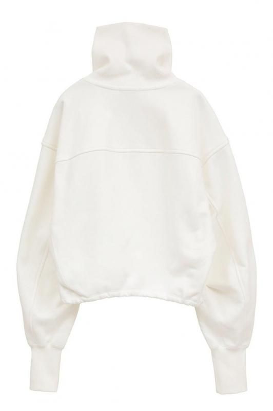 CLANE] クラネ HALF ZIP SHORT TOPS(WHITE)