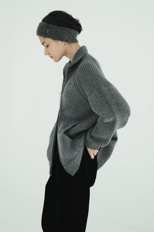 CLANE] クラネ POCKET ZIP KNIT TOPS(GRAY)
