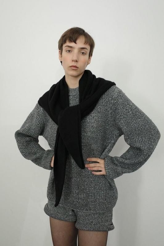 トップス CLANE OVER FORM SLEEVE KNIT TOPS CLANE] クラネ OVER FORM SLEEVE KNIT TOPS(MIX)