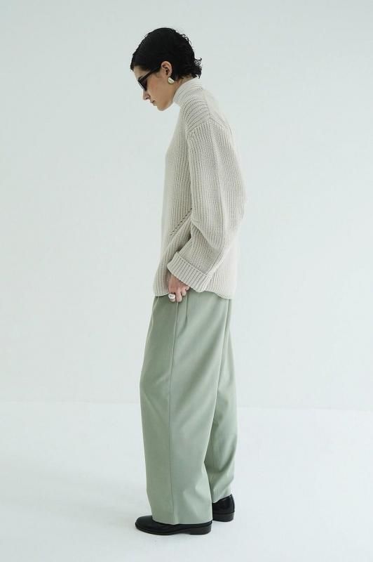 CLANE] クラネ OVER FORM SLEEVE KNIT TOPS(IVORY)