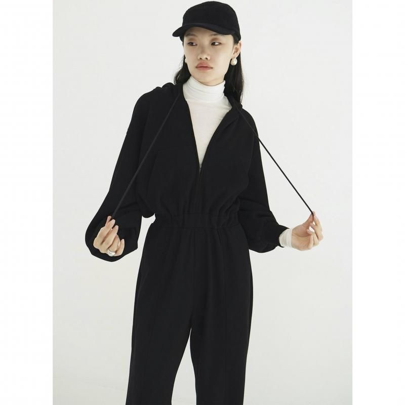 CLANE] クラネ HOODED SWEAT ALL IN ONE(BLACK)