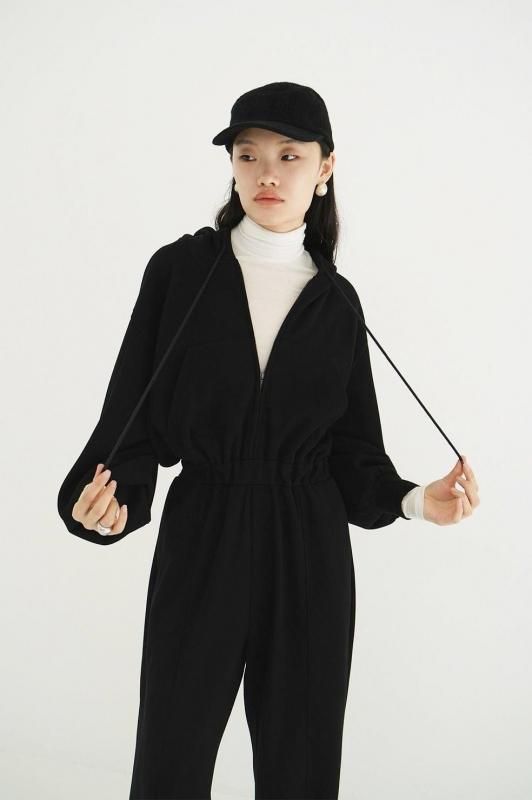 CLANE] クラネ HOODED SWEAT ALL IN ONE(BLACK)