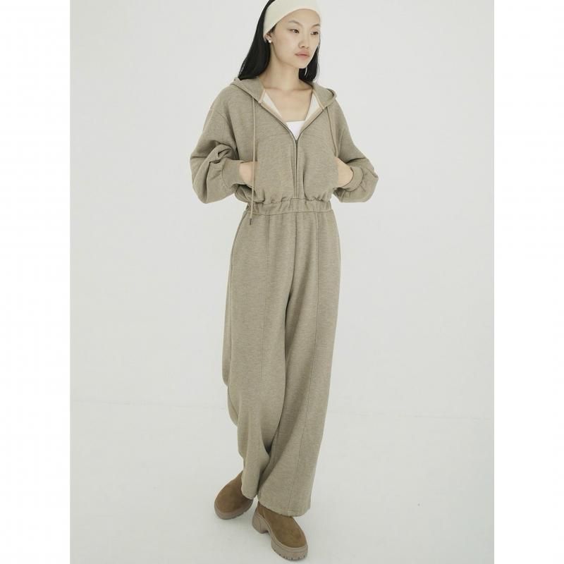 CLANE HOODED SWEAT ALL IN ONE BEIGE 1番 CLANE] クラネ HOODED SWEAT ALL IN ONE(BEIGE