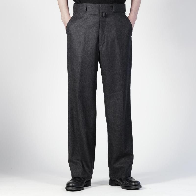 COMOLI 24aw コモリ ウールフラノパンツ スラックス チャコール 2 COMOLI] コモリ ウールフラノ パンツ | INS ONLINE STORE 公式