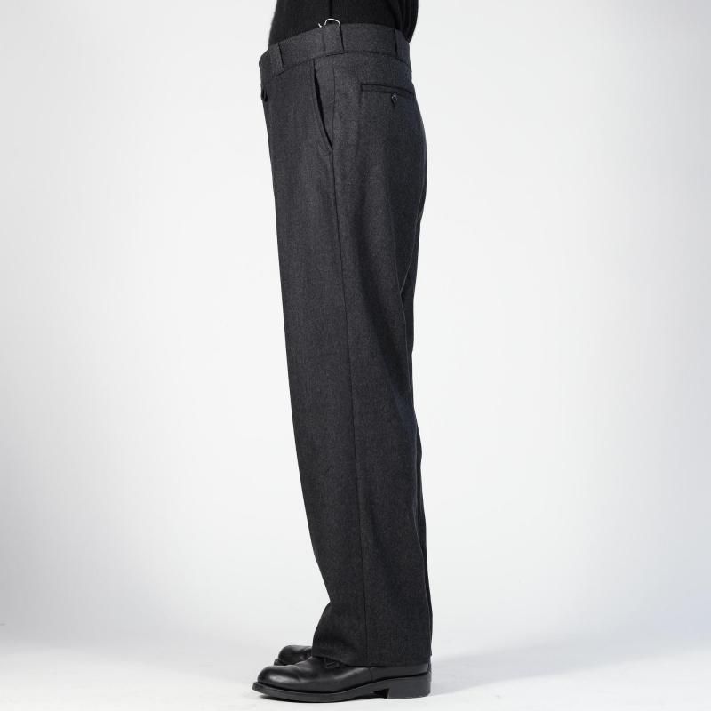 COMOLI 24AW ウールフラノパンツ サイズ2 チャコール COMOLI] コモリ