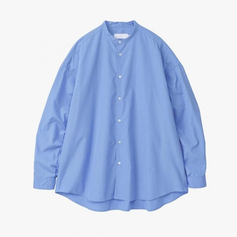 <img class='new_mark_img1' src='https://img.shop-pro.jp/img/new/icons6.gif' style='border:none;display:inline;margin:0px;padding:0px;width:auto;' />[Graphpaper] ����եڡ��ѡ� High Count Broad L/S Oversized Band Collar Shirt(BLUE)