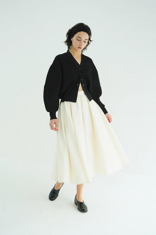 CLANE] クラネ CURVED SLEEVE KNIT CARDIGAN(BLACK)