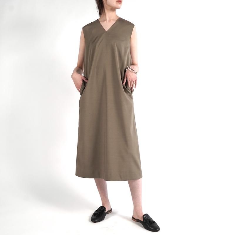 HYKE] ハイク T/W TIE-DETAIL DRESS(BEIGE)