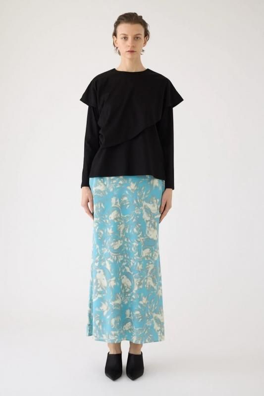 RIM.ARK] リムアーク Layered gather cut tops(BLACK)