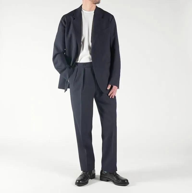 HEUGN] ユーゲン Aaron Wool 1 NAVY -TROUSER047- | INS ONLINE STORE