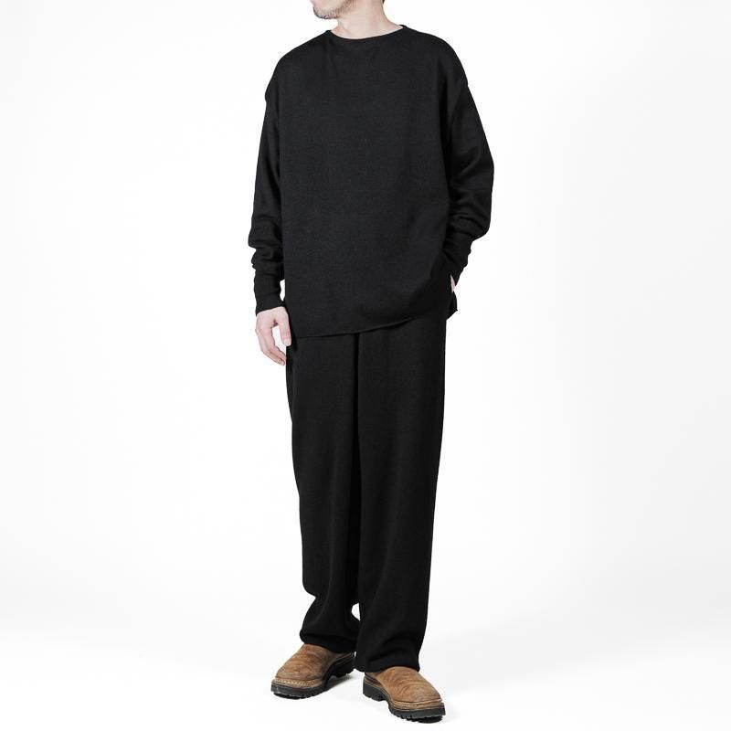 COMOLI ウール和紙ニットパンツ 25SS サイズ3 COMOLI (コモリ) ウール和紙 ニットパンツ [BLACK]