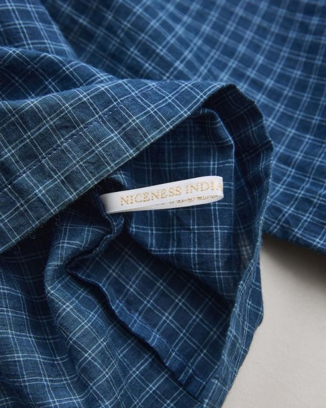NICENESS] ナイスネス I.BIDDU / SNOW PARKA - INDIGO CHECK | INS