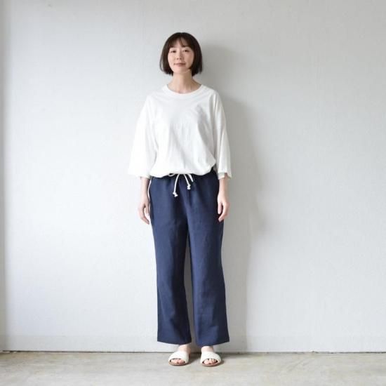 リネン イージーワイドパンツ ネイビー - yohakuの公式通販