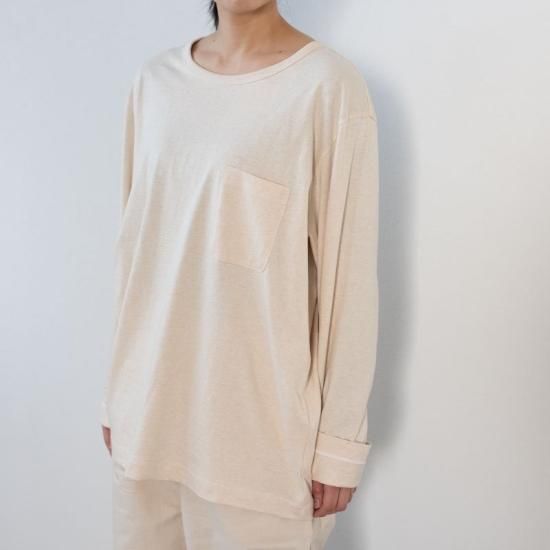 種から作ったロングスリーブTシャツ 吊り編み（ポケットつき