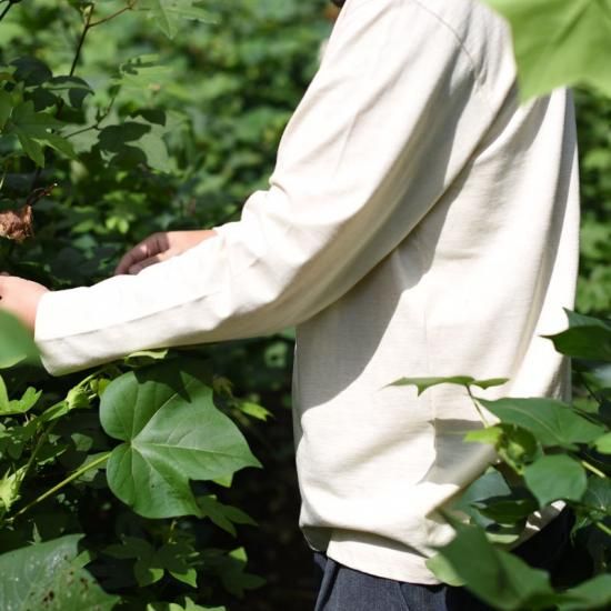 種から作ったロングスリーブTシャツ 吊り編み（ポケットつき