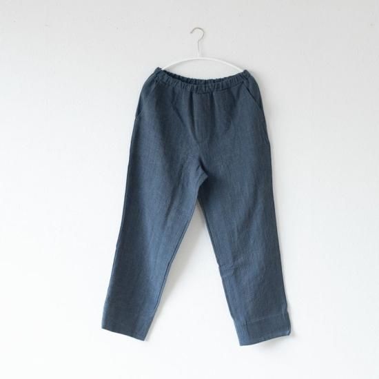 備後節織 ストレートパンツ 中紺×墨（yohakuオリジナル 厚地
