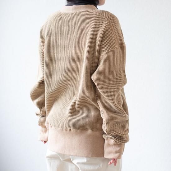余白　yohaku 茶綿ワッフル　ガウンカーディガン yohaku