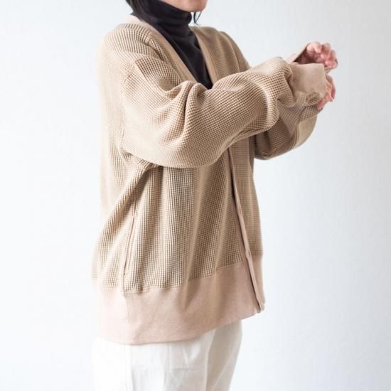 余白　yohaku 茶綿ワッフル　ガウンカーディガン yohaku