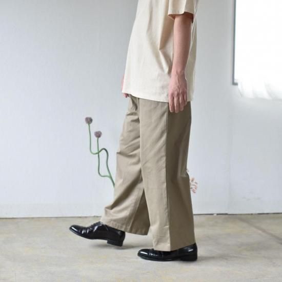 糸編（遠州織物）ワイドパンツ ベージュ - yohakuの公式通販サイトです