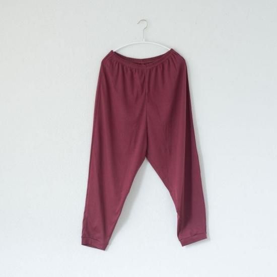 ドバイパンツ くにゃくにゃリブ素材 ボルドー - yohakuの公式