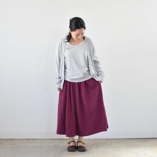 種から作ったフレアスカート red leaf（ボルドー）限定色
