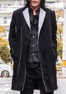 <img class='new_mark_img1' src='https://img.shop-pro.jp/img/new/icons29.gif' style='border:none;display:inline;margin:0px;padding:0px;width:auto;' />Corduroy Zip Bi-Color Chester Coat - Black×Gray