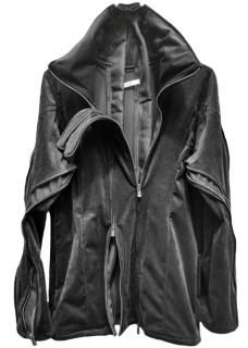 Exclusive Multiple Zip High Neck Stretch Suede Jacket