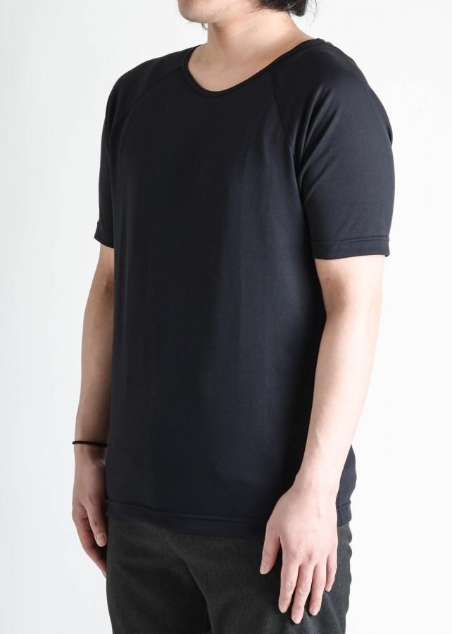SINME ラグランカットソー ゼロ和紙天竺半袖ラグランカットソー - Black