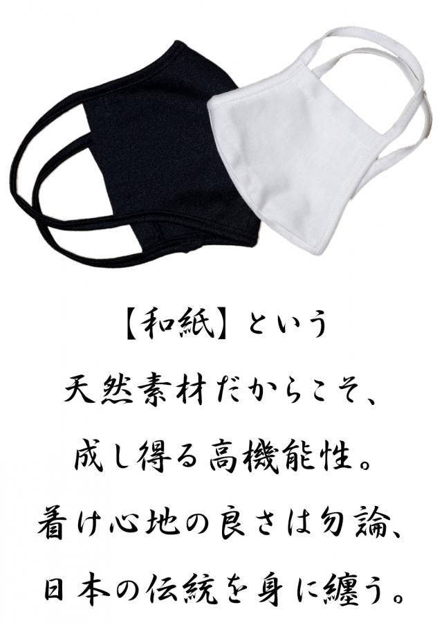 和紙ストレッチゼロ3D立体マスク - Black（黒）