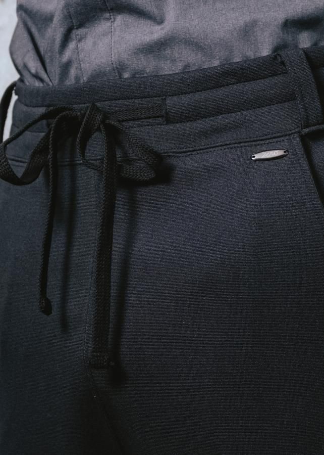 ゼロ和紙ストレッチヒーリング6ポケットドロップクロッチパンツ - 黒 ゼロ和紙ストレッチヒーリング6ポケットドロップクロッチパンツ - 黒