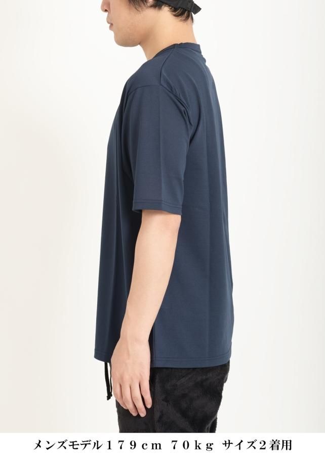 zero和紙ストレッチ半袖Tシャツ - 紺 zero和紙ストレッチ半袖Tシャツ - 紺